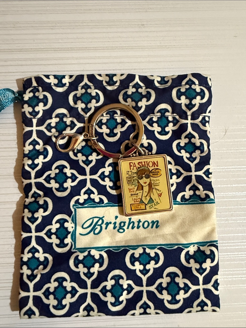 Brighton fashionista bag charm / key fob with dusty